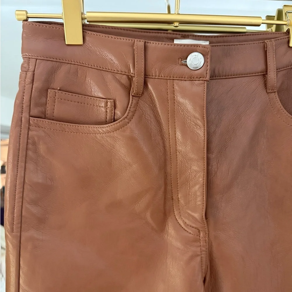 Wilfred Tan Faux Leather Straight Leg Jeans